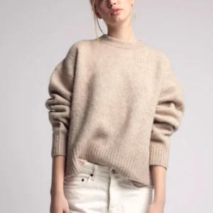 SIENNA chunky crewneck sweater ecru