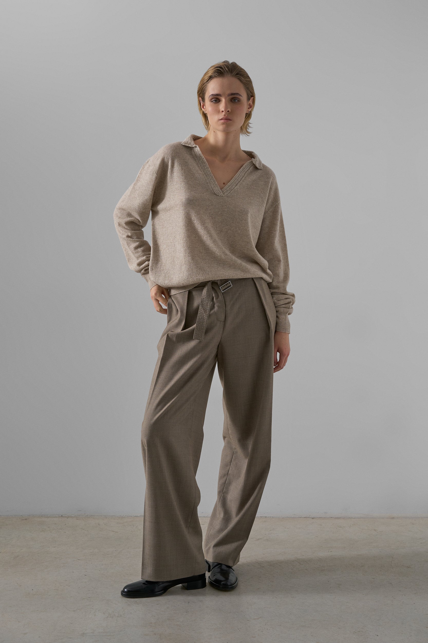 LEAP knitted polo sweater