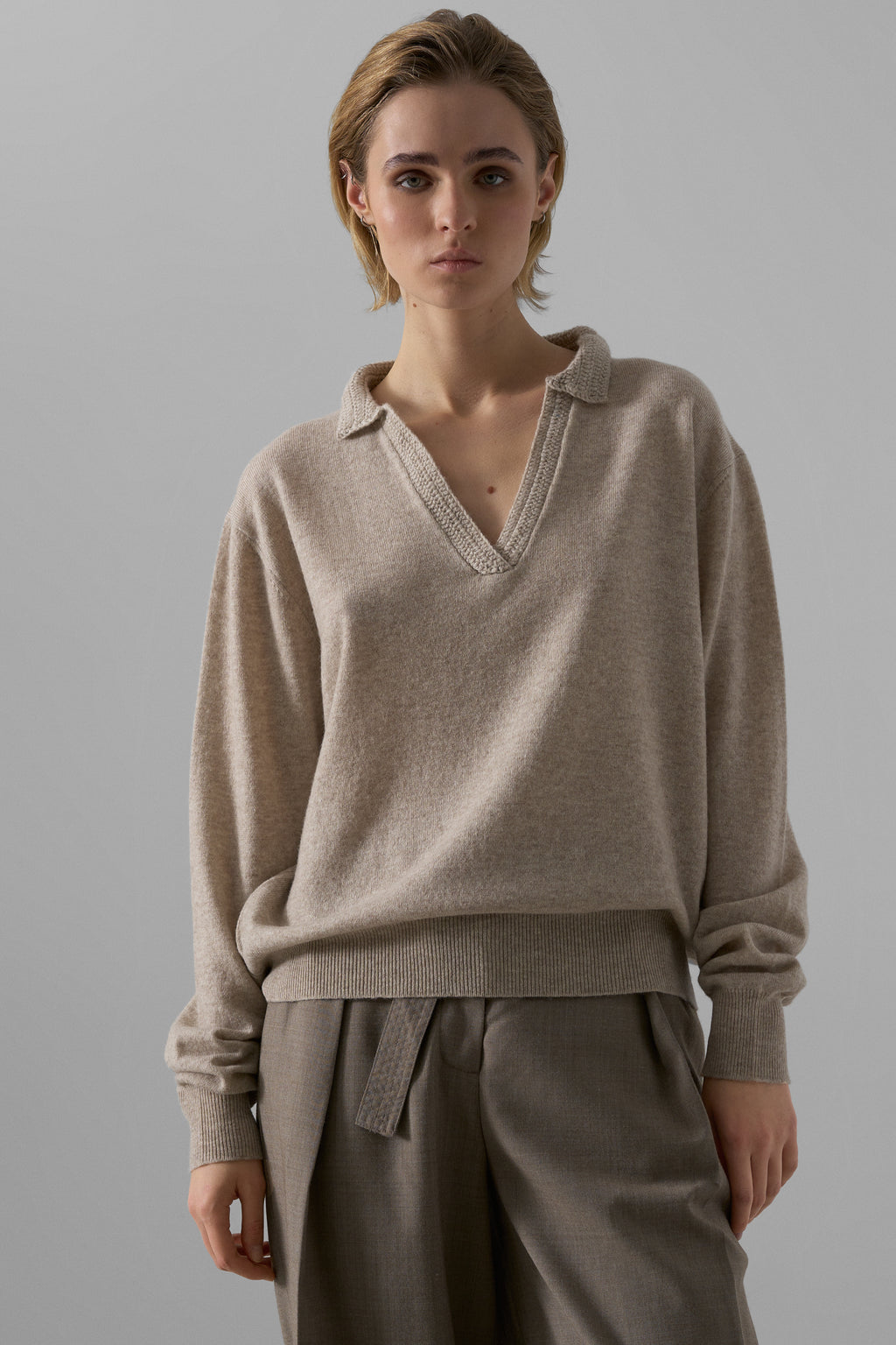 LEAP knitted polo sweater