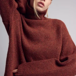 CAMILA chunky oversized turtleneck brick